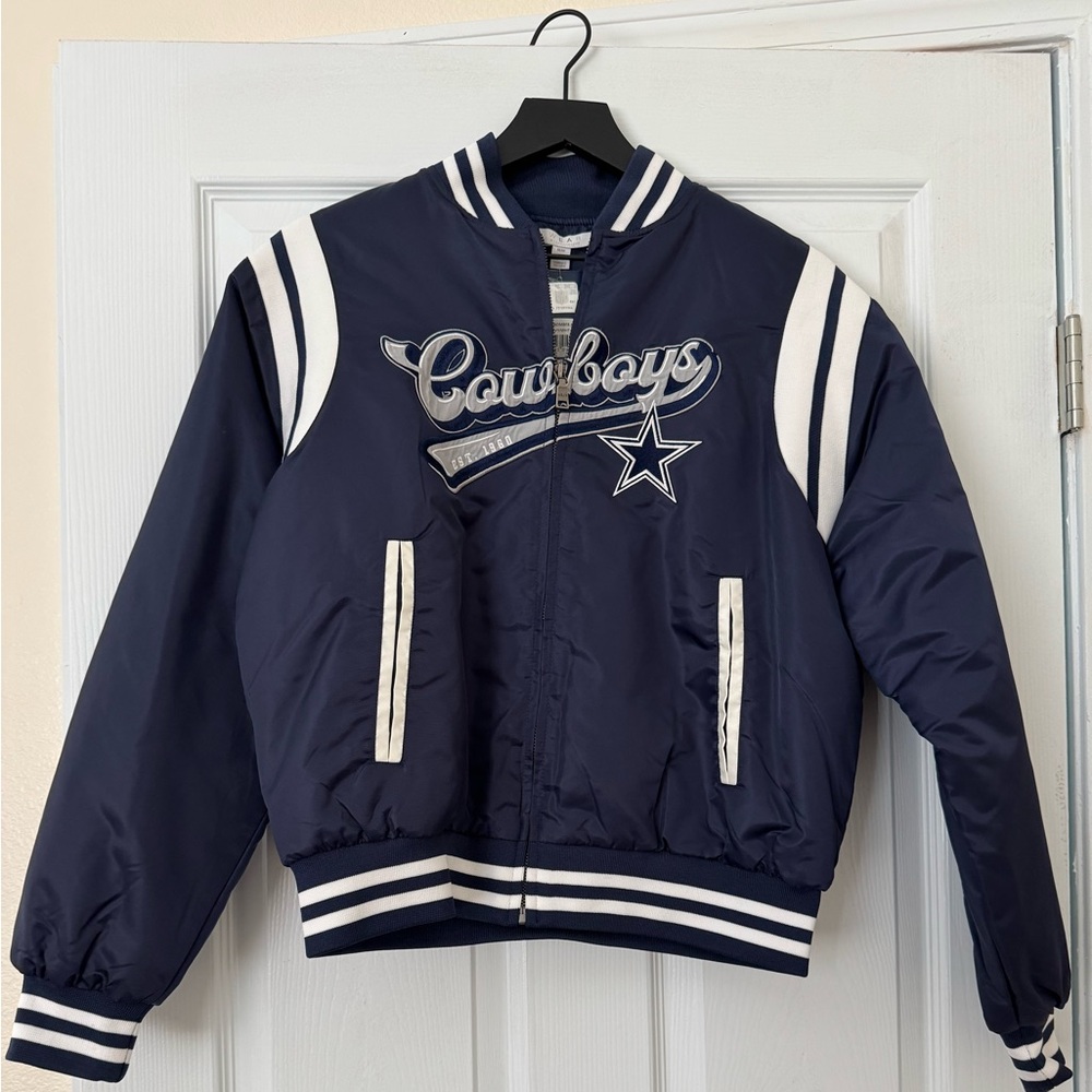 DALLAS COWBOYS WOMENS BOMBER LONG SLEEVE TRACK JACKET